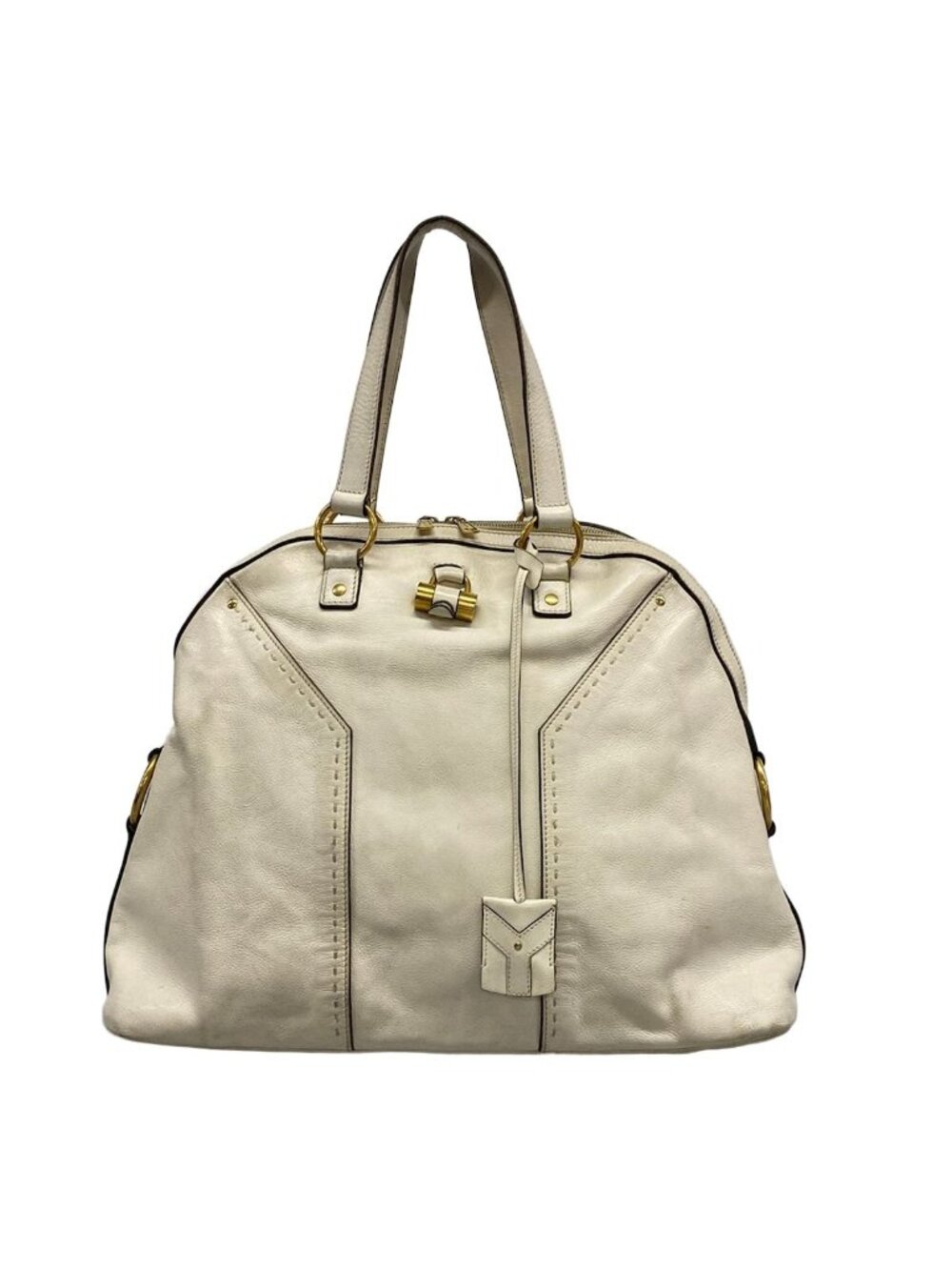 Saint Laurent Rive Gauche Shoulder Bag Muse Ivory Leather